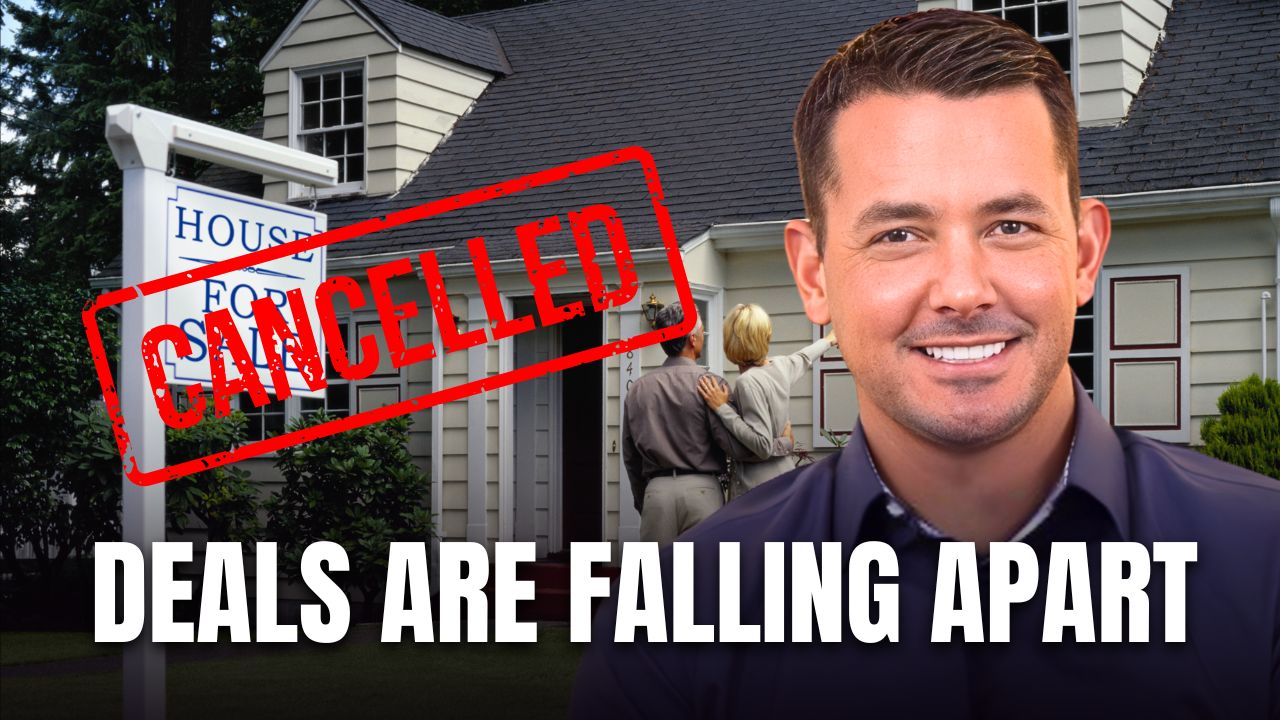 Chris Watters is superimposed on an image of a real estate deal falling through
