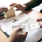 A cash real estate transaction taking place between two people