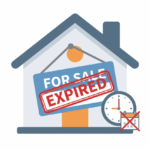 A vector image of a house’s “For Sale” sign now expired